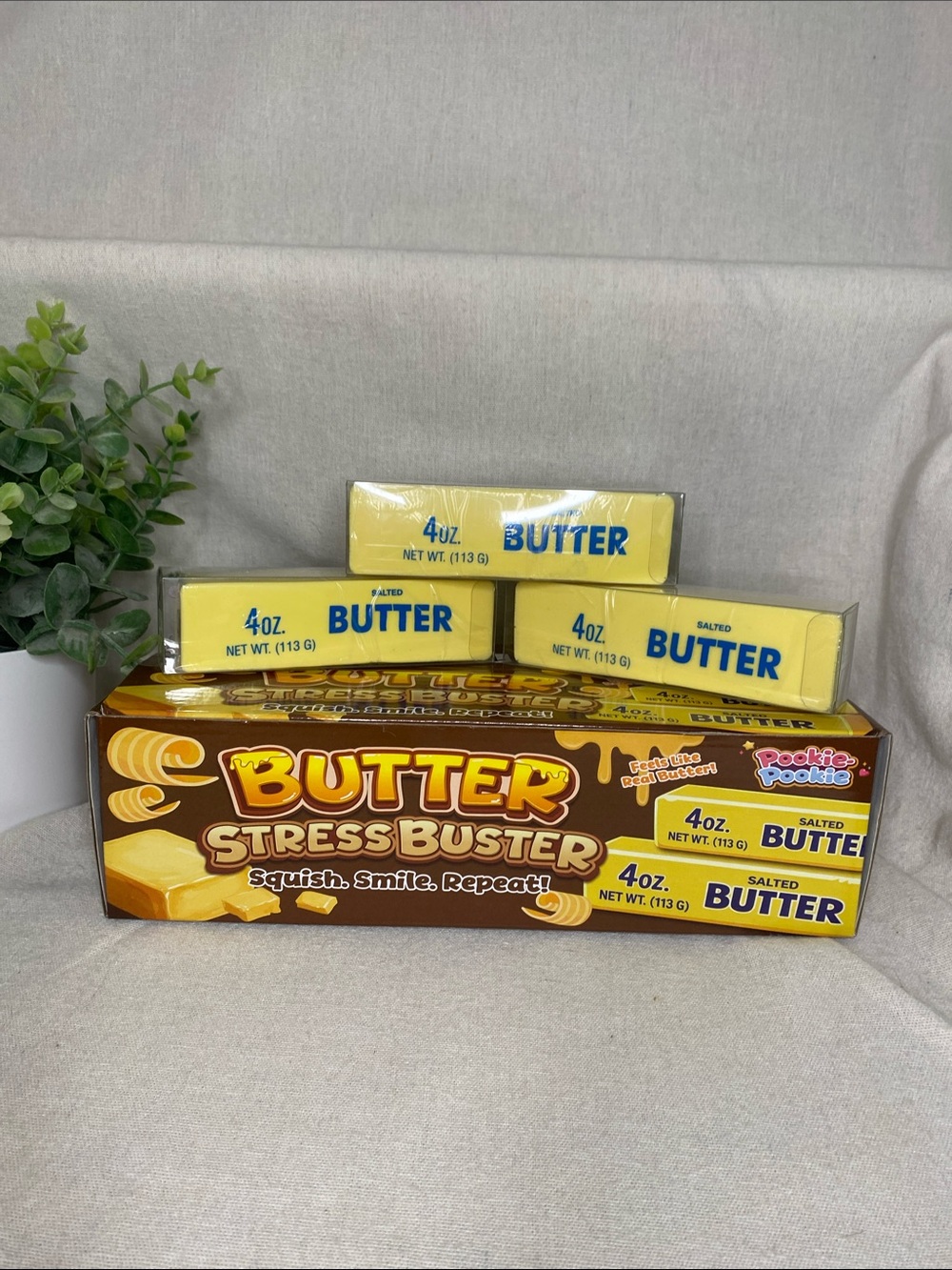Butter Stress Buster Squishy Toy - Yellow Butter Design